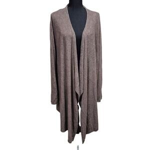 Barefoot Dreams Cardigan Sweater Women 3X Brown Bamboo Chic Lite Open Front Cozy